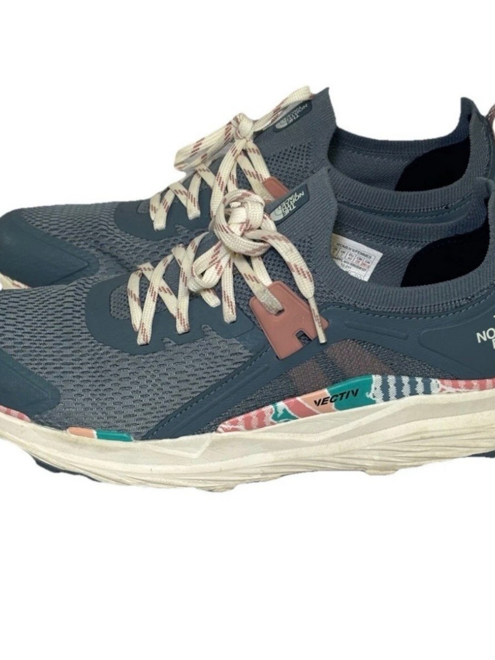 The North Face Men’s Slate Blue VECTIV Trail Sneakers with Cream Laces